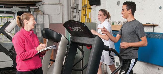 Students on treadmill